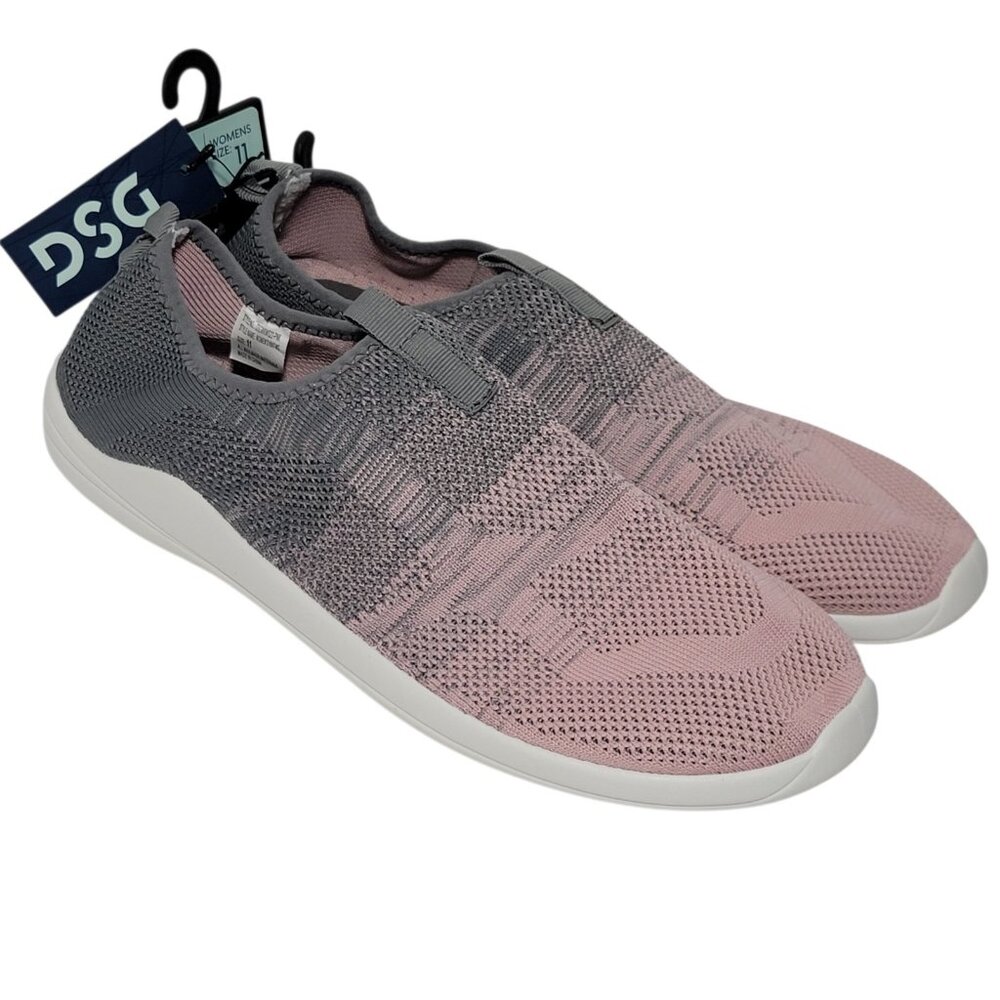 DSG Knit Water Shoes Women Size 11 Slip On Pink Gray Ombre Beach Pool Cruise NEW